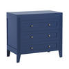 KOMMODE mit 3 Schubladen und Zierleisten L100 x H92cm - Milenne - Blau, Holzwerkstoff (55/91.8/100.2cm) - Calicosy