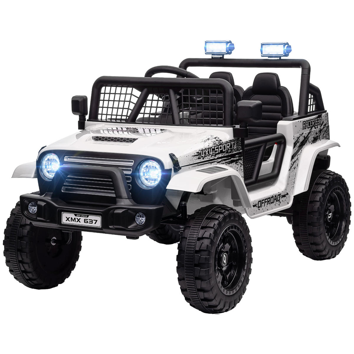 KINDER-ELEKTROAUTO DE-06200 mit sanfter Federung und Fernbedienung Weiß - Weiß, Kunststoff/Metall (109/67/68.5cm) - ComfortXL