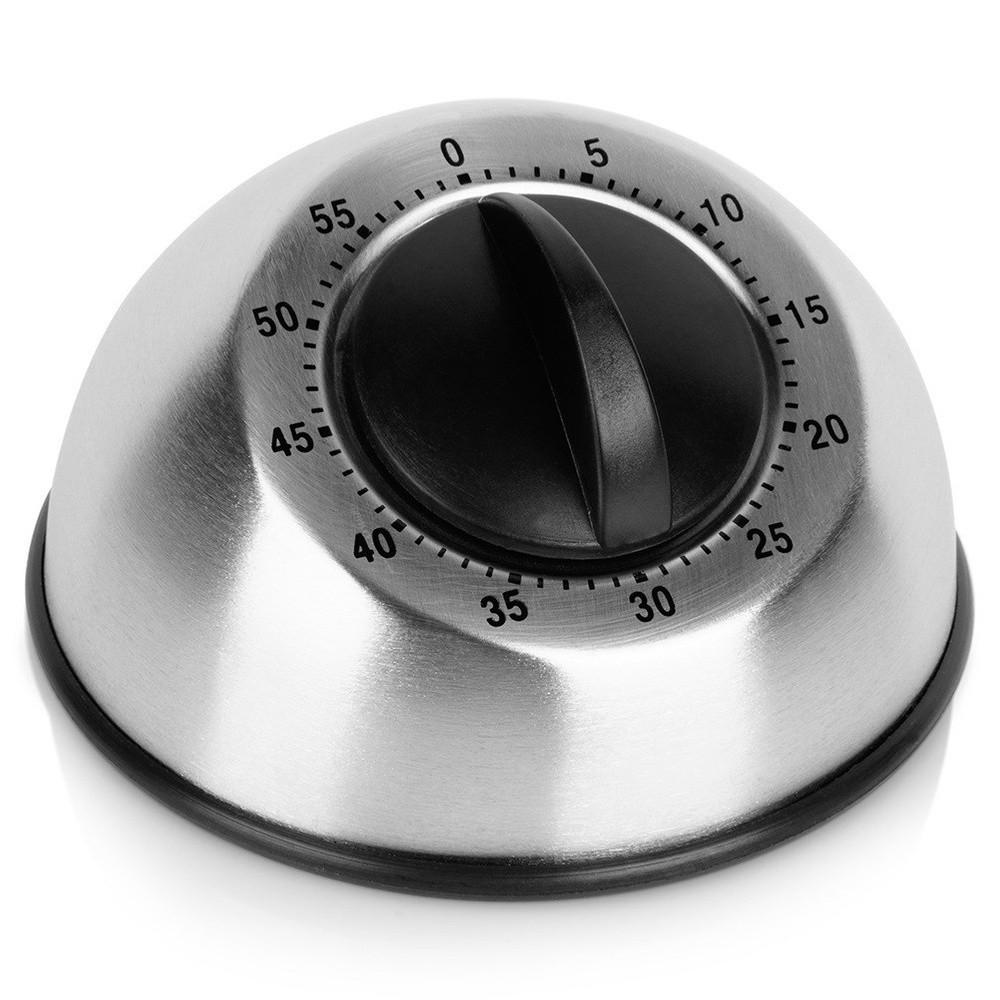 KÜCHENTIMER Silber Schwarz - Silberfarben, Metall (9.5/5/9.5cm) - Orion 