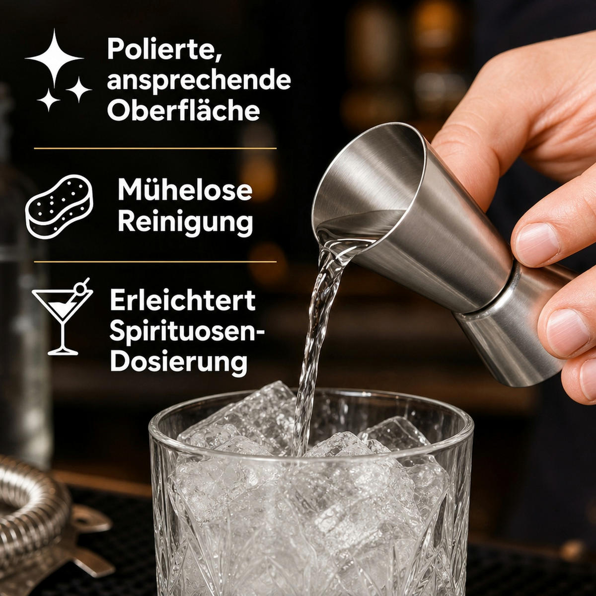 JIGGER - Edelstahlfarben, Metall (4.2/8.8/4.2cm) - ich-zapfe