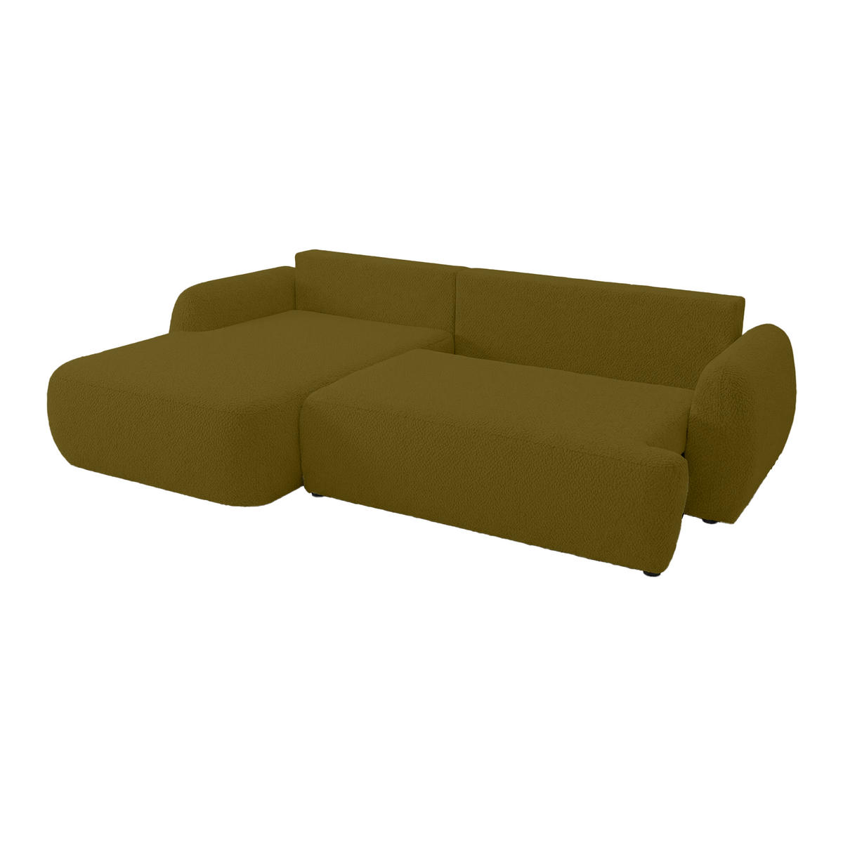 ECKSOFA MUNDUK II mit Schlaffunktion, Olive - Olivgrün, Textil (260/184cm) - Fedve