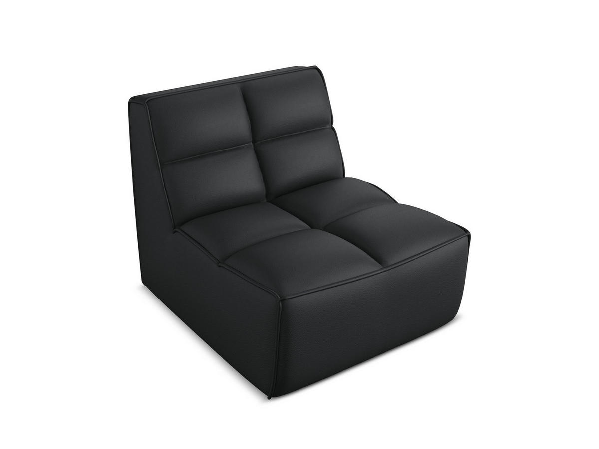SESSEL Kunstleder Schwarz - Schwarz/Grau, Leder/Kunststoff (80/75/93cm) - Makamii