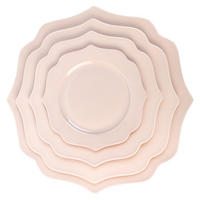 TELLERSET Rosa Bone China 4tlg Ø33 Ø27 Ø22 Ø16 cm - Hellrosa, Keramik (33/33/3cm) - Quality Elegance