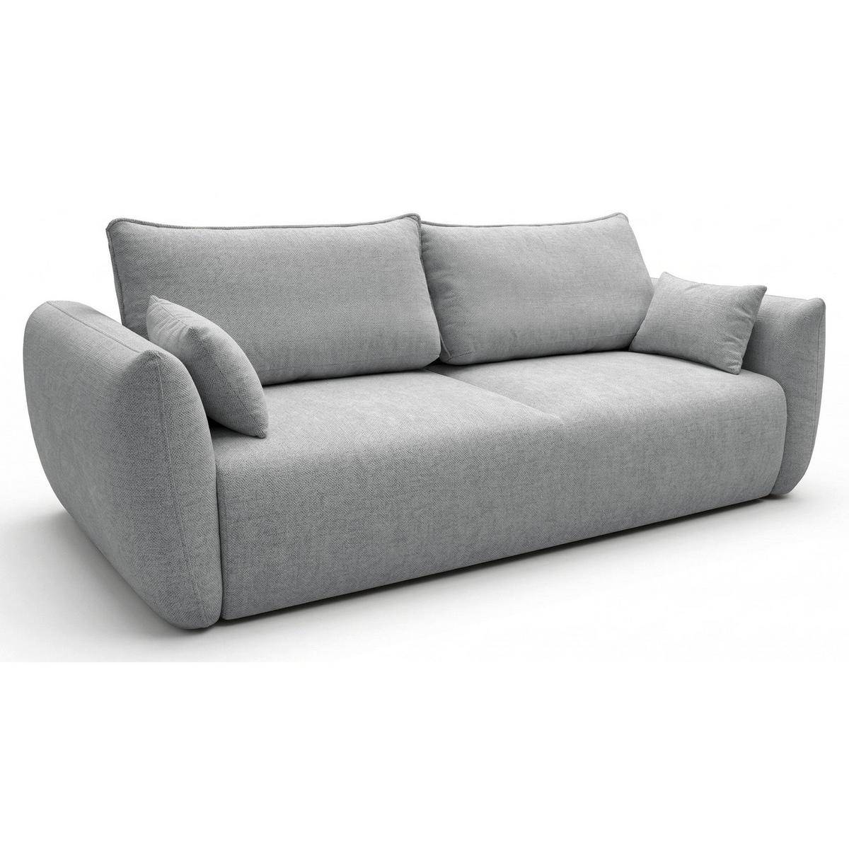 3-SITZER SCHLAFSOFA Zordo Chenille Grau - Schwarz/Grau, Kunststoff/Textil (238/91/102cm) - Selsey