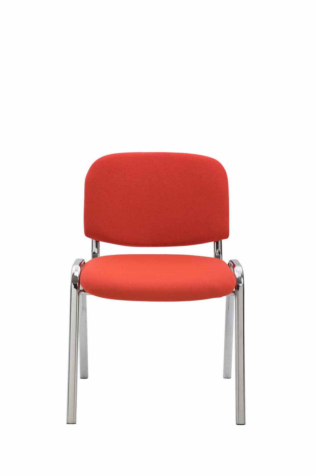 BESUCHERSTUHL Keen mit Stoffbezug, Gestell in Chromoptik / Bezug Rot - Chromfarben/Rot, Textil/Metall (53/83/53cm) - TPFLiving