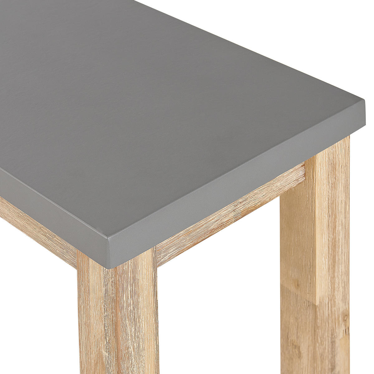 SITZBANK Beton/Akazienholz grau/heller Holzfarbton 160 cm Ostuni - Grau, Stein (160/45/40cm) - Beliani