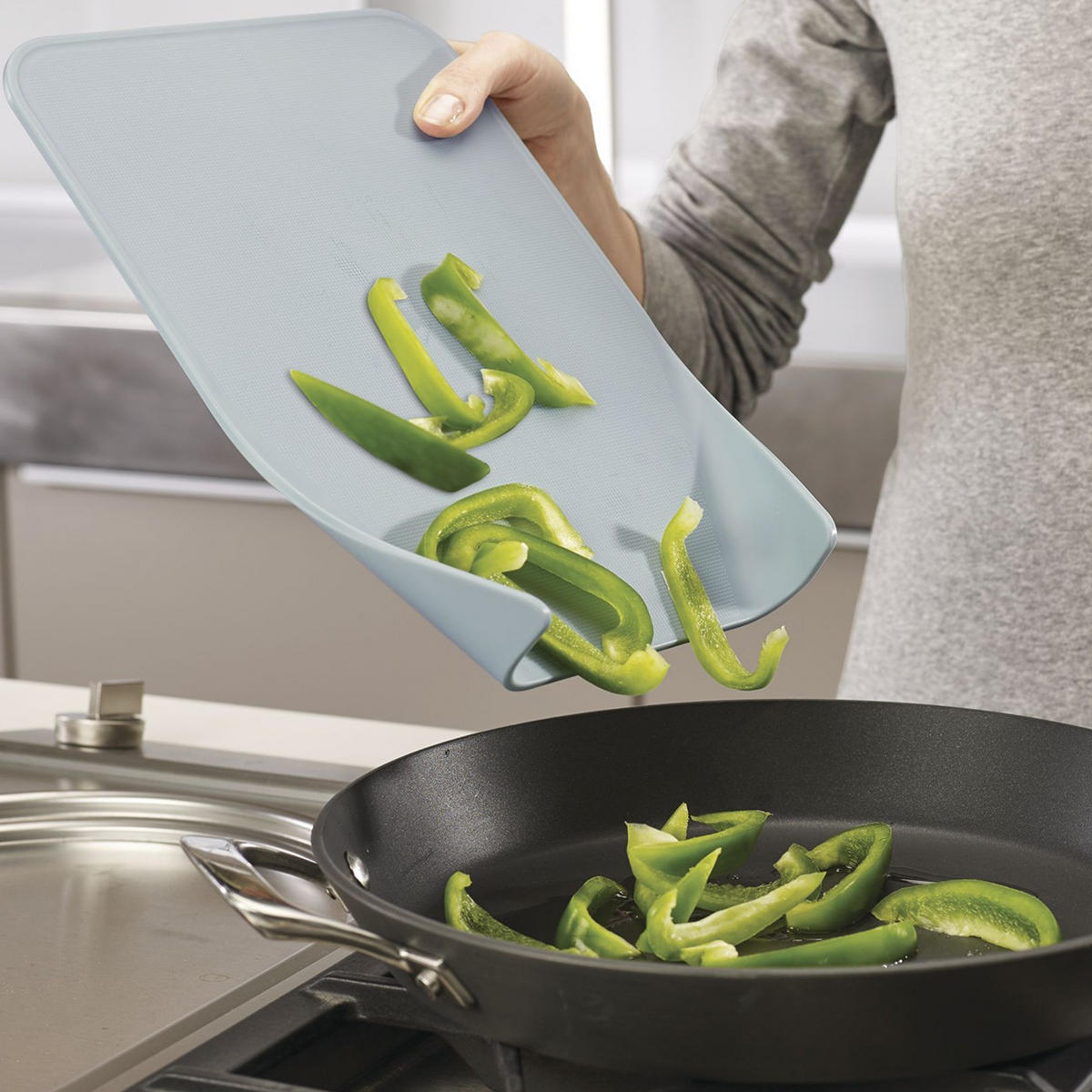 SCHNEIDEBRETT -Set - Nest Chop - Blau - 3-teilig - Blau, Kunststoff (6/26cm) - Kela