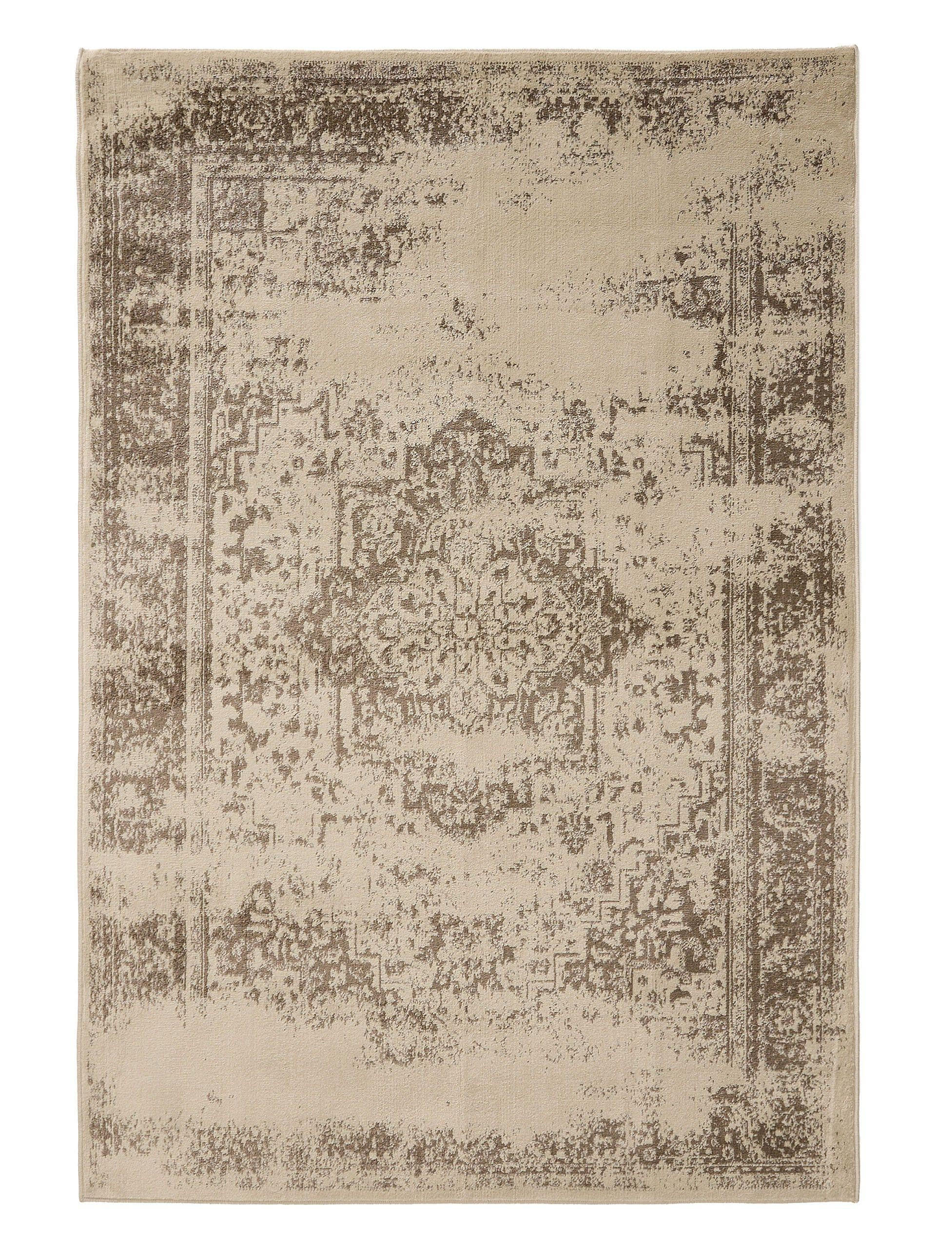 VINTAGE-TEPPICH Suki 60/120 cm - Creme/Braun, Kunststoff (60/120cm) - benuta