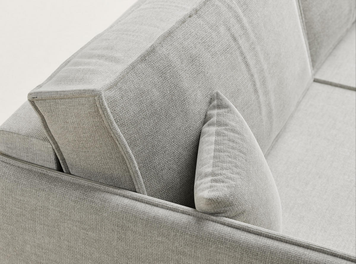 SOFA MIT SCHLAFFUNKTION Obra Grau Chenille-Stoff - Schwarz/Grau, Holz/Holzwerkstoff (220/70/107cm) - Maison de Reve