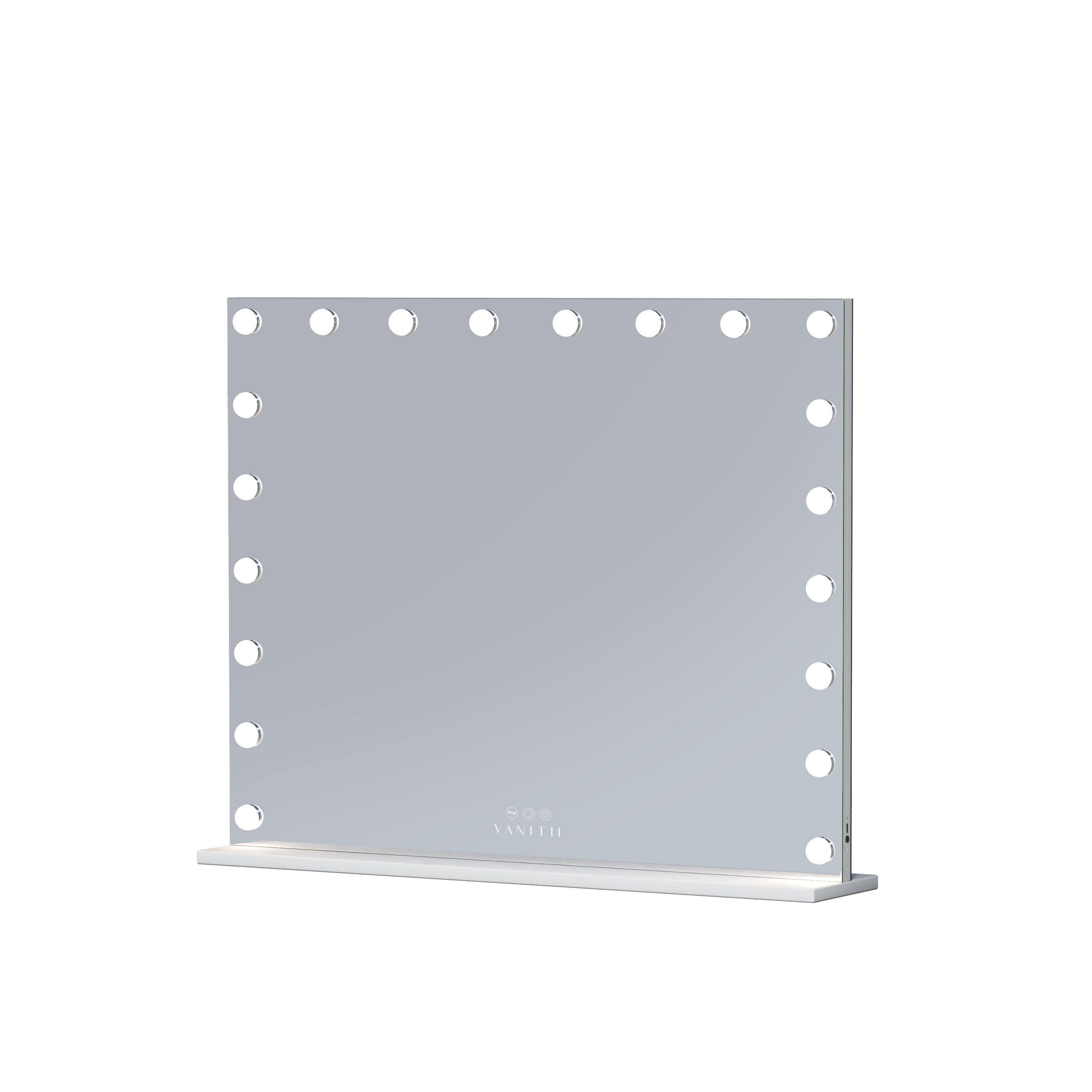 SCHMINKSPIEGEL mit LED-Beleuchtung weiß 100/80 cm - Weiß, Metall (100/80/15cm) - VANITII