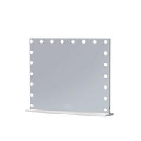 SCHMINKSPIEGEL mit LED-Beleuchtung weiß 100/80 cm - Weiß, Metall (100/80/15cm) - VANITII