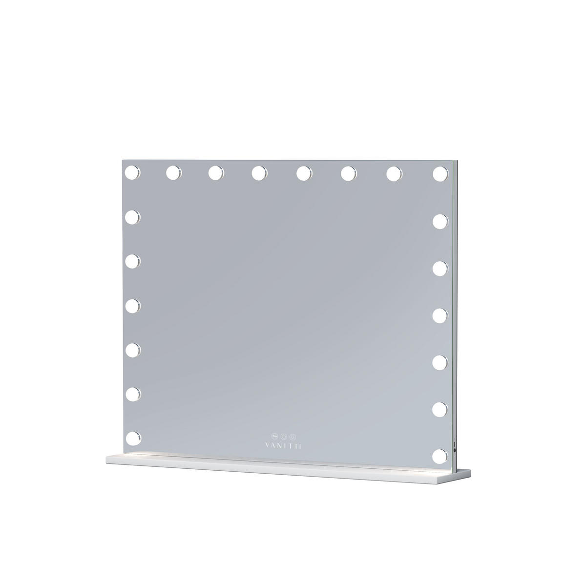 SCHMINKSPIEGEL mit LED-Beleuchtung weiß 100/80 cm - Weiß, Metall (100/80/15cm) - VANITII