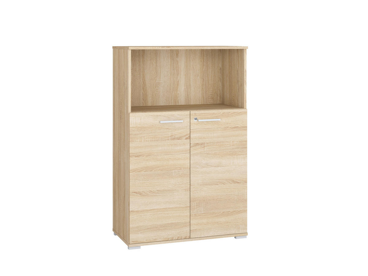AKTENSCHRANK Optimal Sonoma Eiche hell 79 / 41 / 124cm - Braun/Sonoma Eiche, Holz/Holzwerkstoff (79/124/41cm) - Feldmann-Wohnen