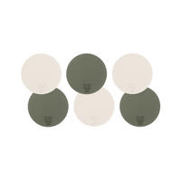 UNTERSETZER - 6er-Set - Recyceltes Leder in Cremeweiß und Graugrün - Weiß, Textil (10/10cm) - Björn
