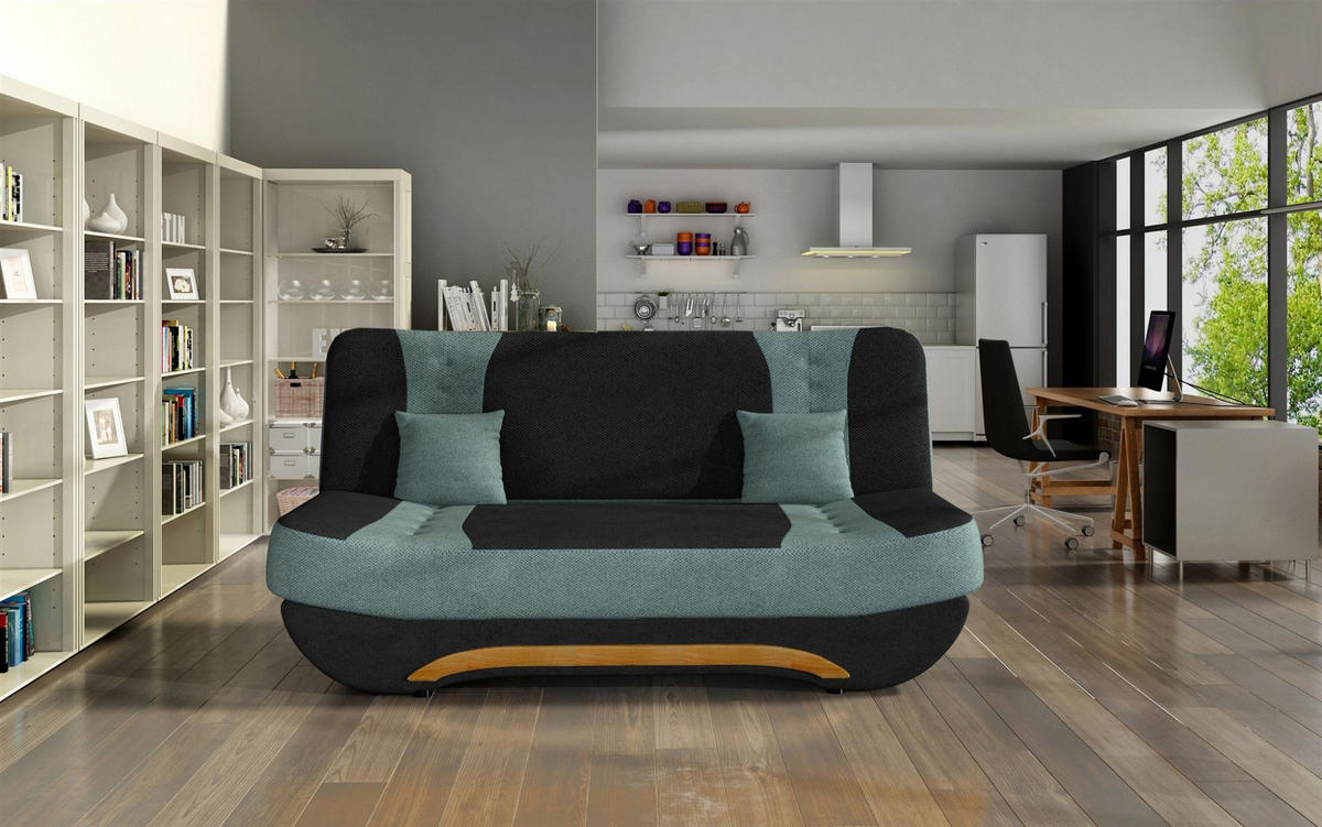 SCHLAFSOFA Kandy - Türkis, Holzwerkstoff/Textil (189/88/90cm) - Fun Möbel