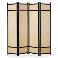 PARAVENT 4-tlg. 176/175 cm Schwarz Bambus - Schwarz, Holz (176/175/2cm) - Homestyle4u