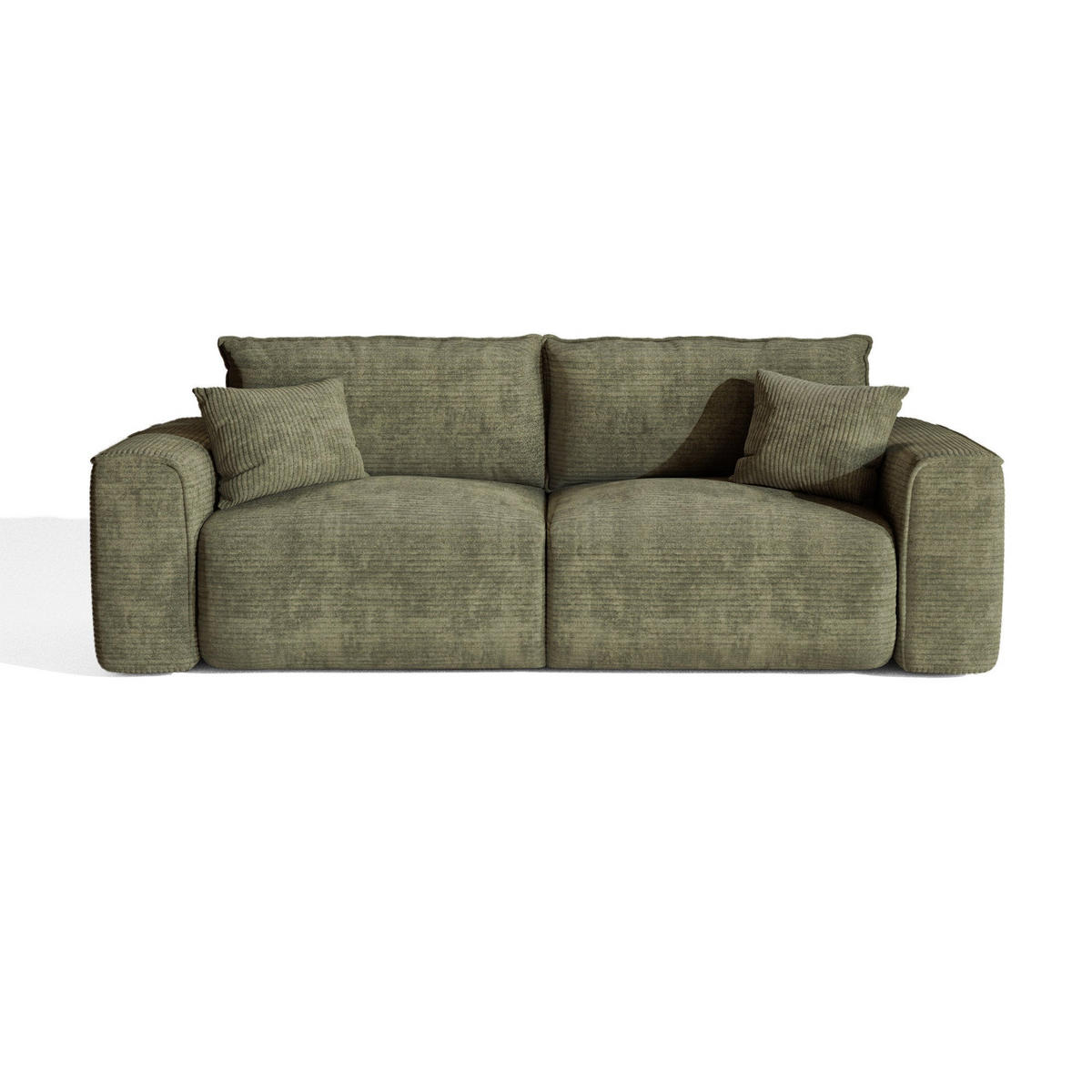 SCHLAFSOFA Express COMO Cord Olivgrün 236cm - Olivgrün/Grün, Textil (236/78/100cm) - Premium Interiors