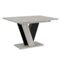 ESSTISCH Ausziehbar 120 - 160 cm Betonoptik und Schwarz - Schwarz/Grau, Holzwerkstoff (120/90/75cm) - PROSPERO