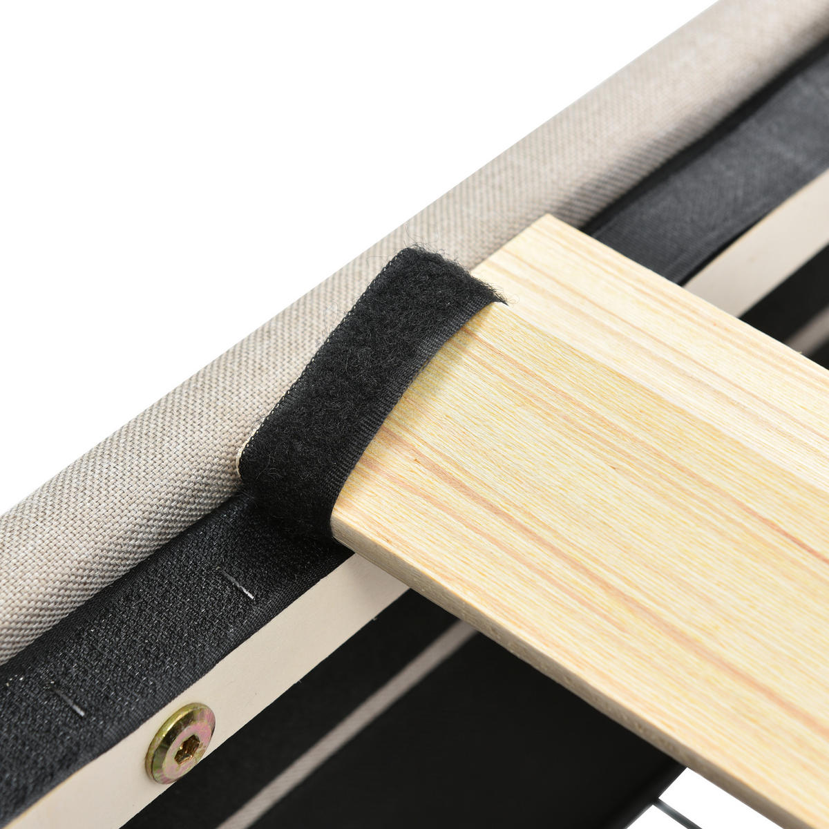 POLSTERBETT mit 2 Schubladen 90x200 cm Leinen Natur inkl. Matratze - Beige, Holz (90/200cm) - Meubliv