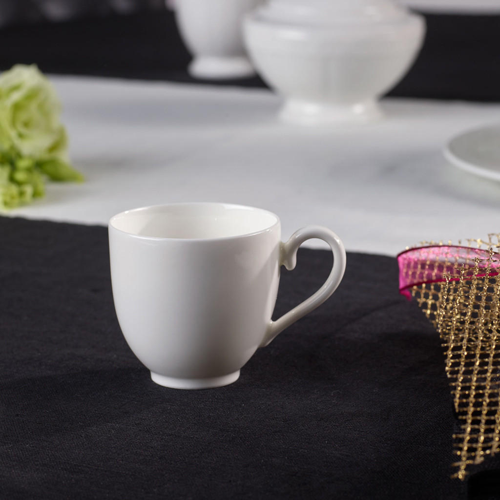 ESPRESSOTASSEN MIT UNTERTASSEN White Pearl weiß 70 ml 6er Set - Weiß, Keramik (13/7.5/13cm) - Villeroy & Boch