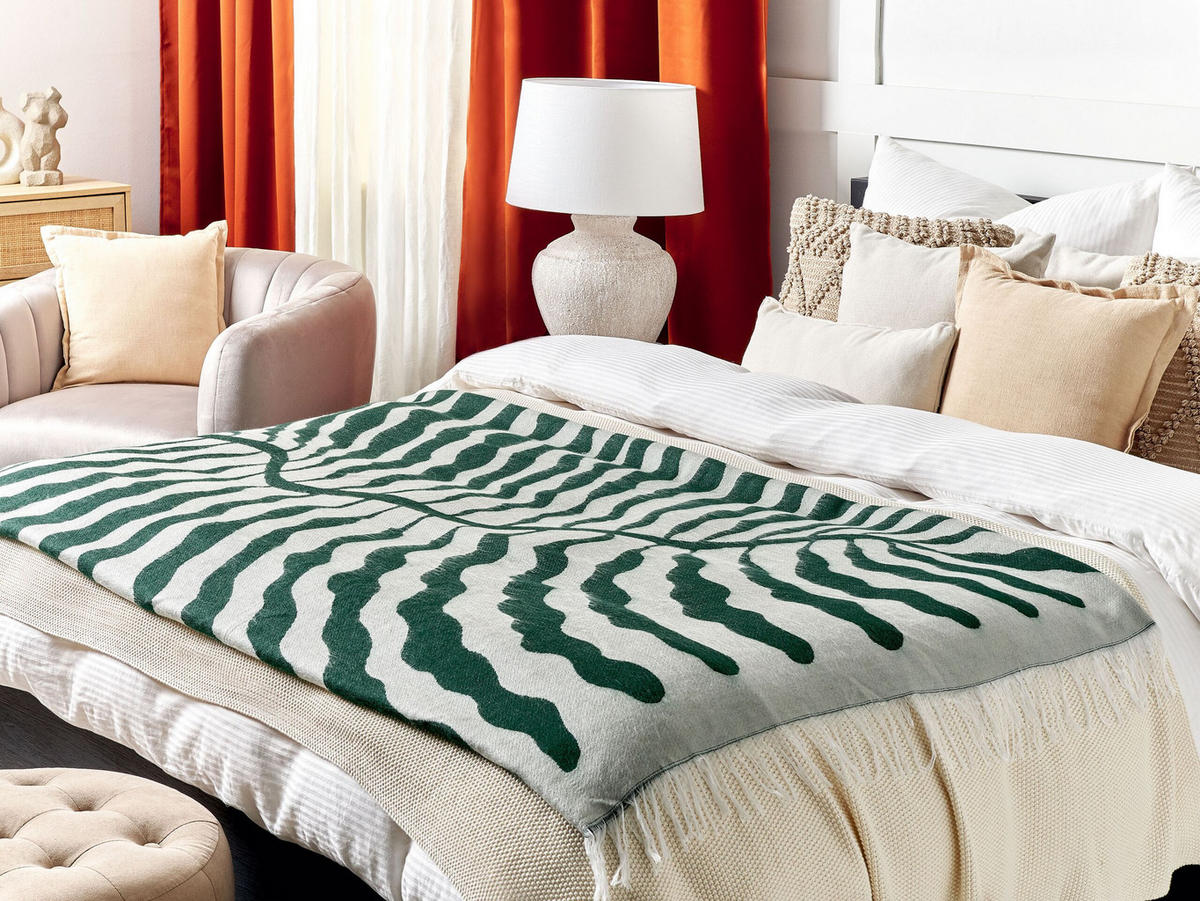 DECKE Grün Bartar 130/170 cm - Grün, Textil (130/170cm) - Beliani