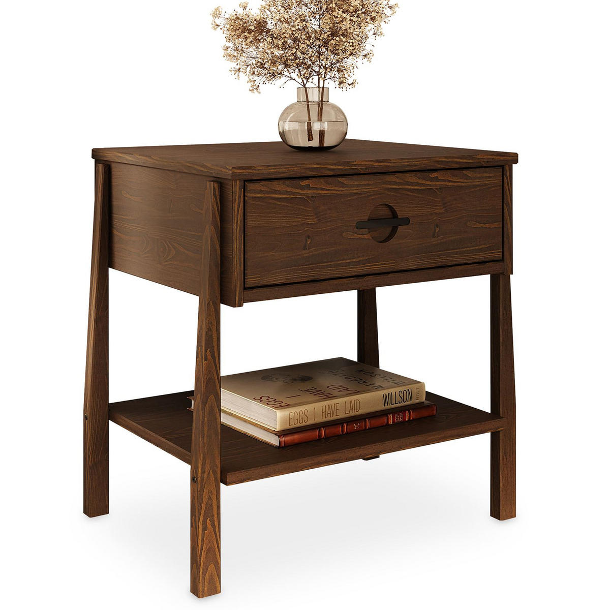 NACHTTISCH ADAMO nussbaum - Nussbaumfarben, Holz (45/49/41cm) - IDIMEX