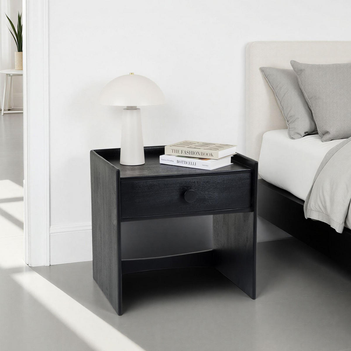 NACHTTISCH TURU schwarz - Schwarz, Holz (55/55/46cm) - IDIMEX