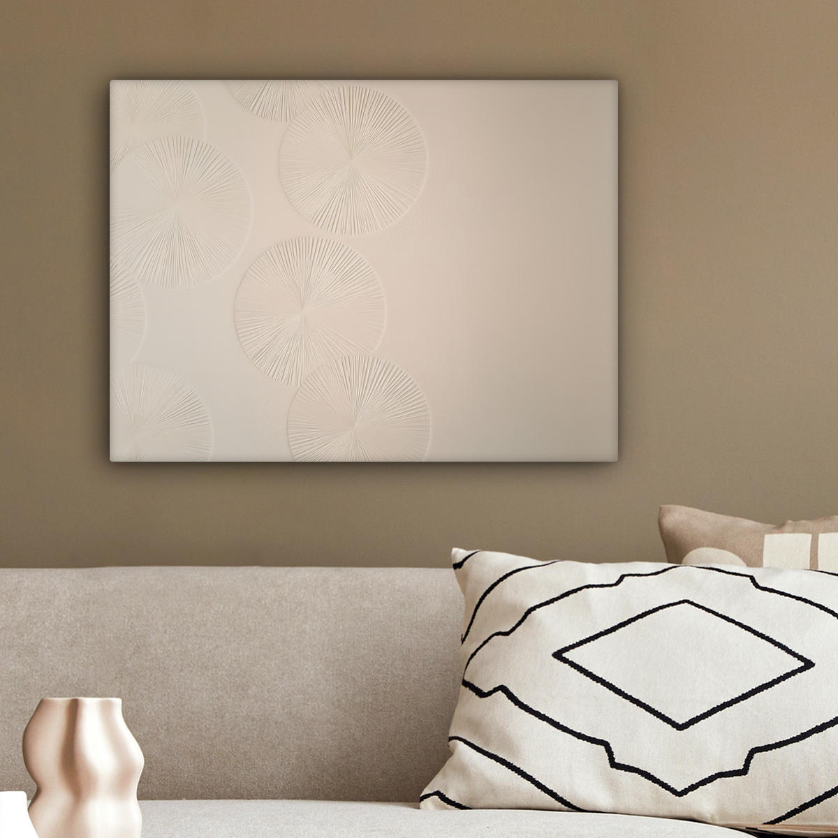 LEINWANDBILD Japandi - Beige - Modern 40x30 cm - Ecru, Textil (40/30cm) - MuchoWow