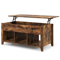 COUCHTISCH höhenverstellbar Braun - Braun, Holz (105/50/61cm) - COSTWAY