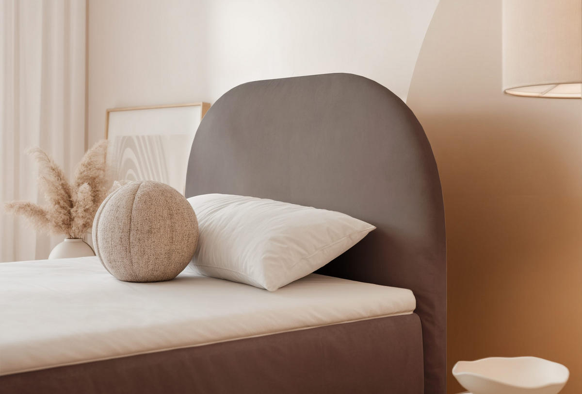BOXBETT NOELIA 100/200 cm Öffnung links, mit Matratze, Braun - Braun, Holzwerkstoff/Textil (100/200cm) - Idohome