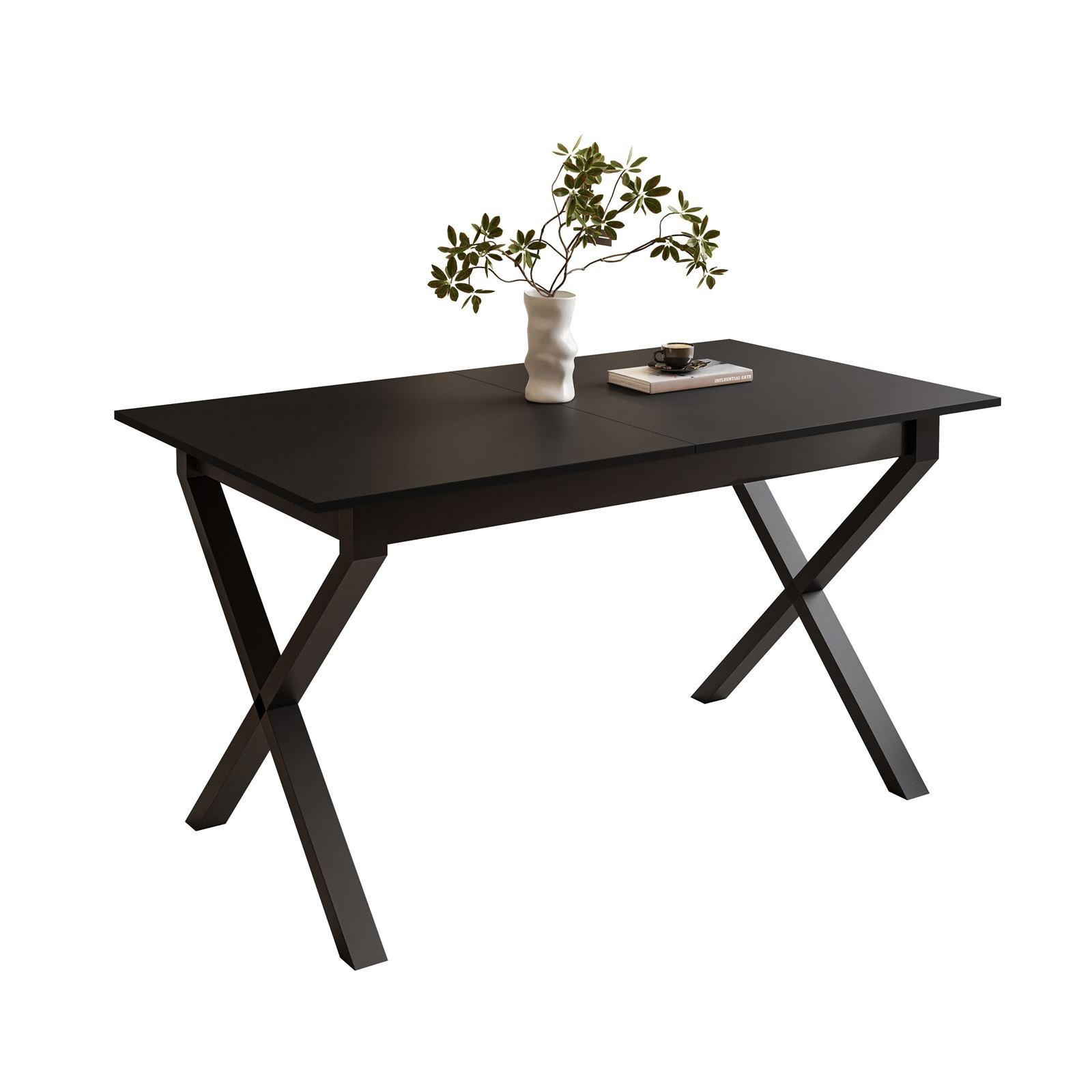 Lookway Esstisch Schwarz 80x77x140 cm