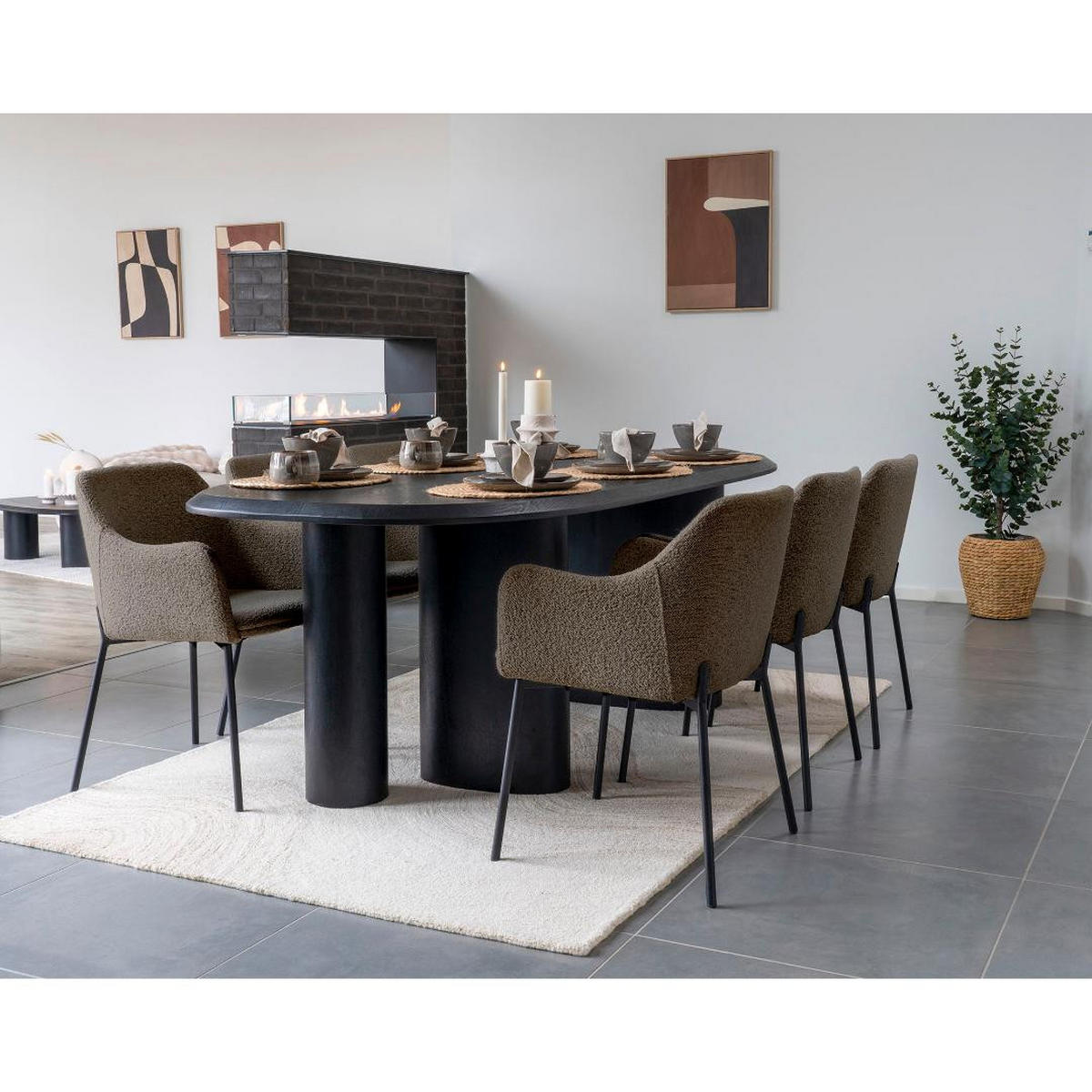 ESSZIMMERSTUHL, Alba, Braun, Metall / Polyester, 56 x 57 x 80 cm - Braun, Textil/Metall (56/80/57cm) - ebuy24