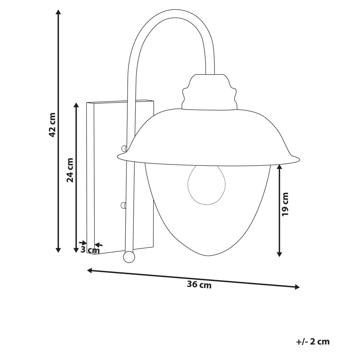 AUSSENWANDLEUCHTE Schwarz Banka - Schwarz, Metall (36/42/20cm) - Beliani