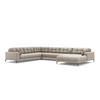 PANORAMASOFA links Mamaia aus strukturiertem Stoff beige 7 Sitzplätze - Beige, Textil (256/75/327cm) - Micadoni