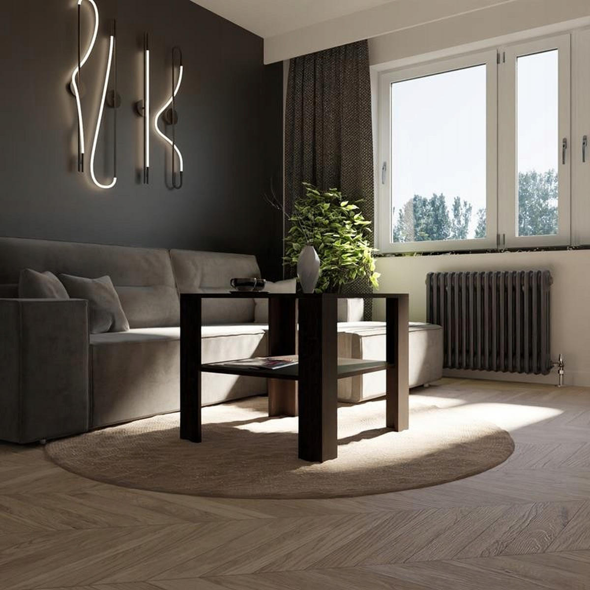 COUCHTISCH HOCH EX3 Wenge 68/68/60 cm - Wengefarben, Holzwerkstoff (68/68/60cm) - Matkam Möbel