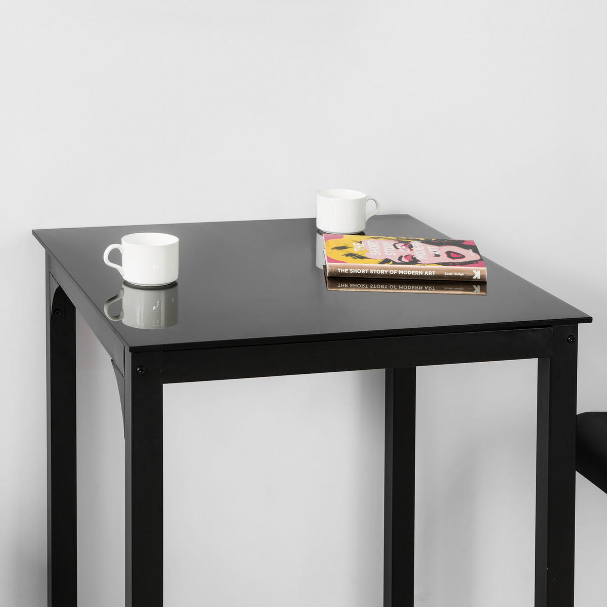 ESSTISCH Schwarz - Schwarz, Glas/Metall (60/60/75cm) - SoBuy