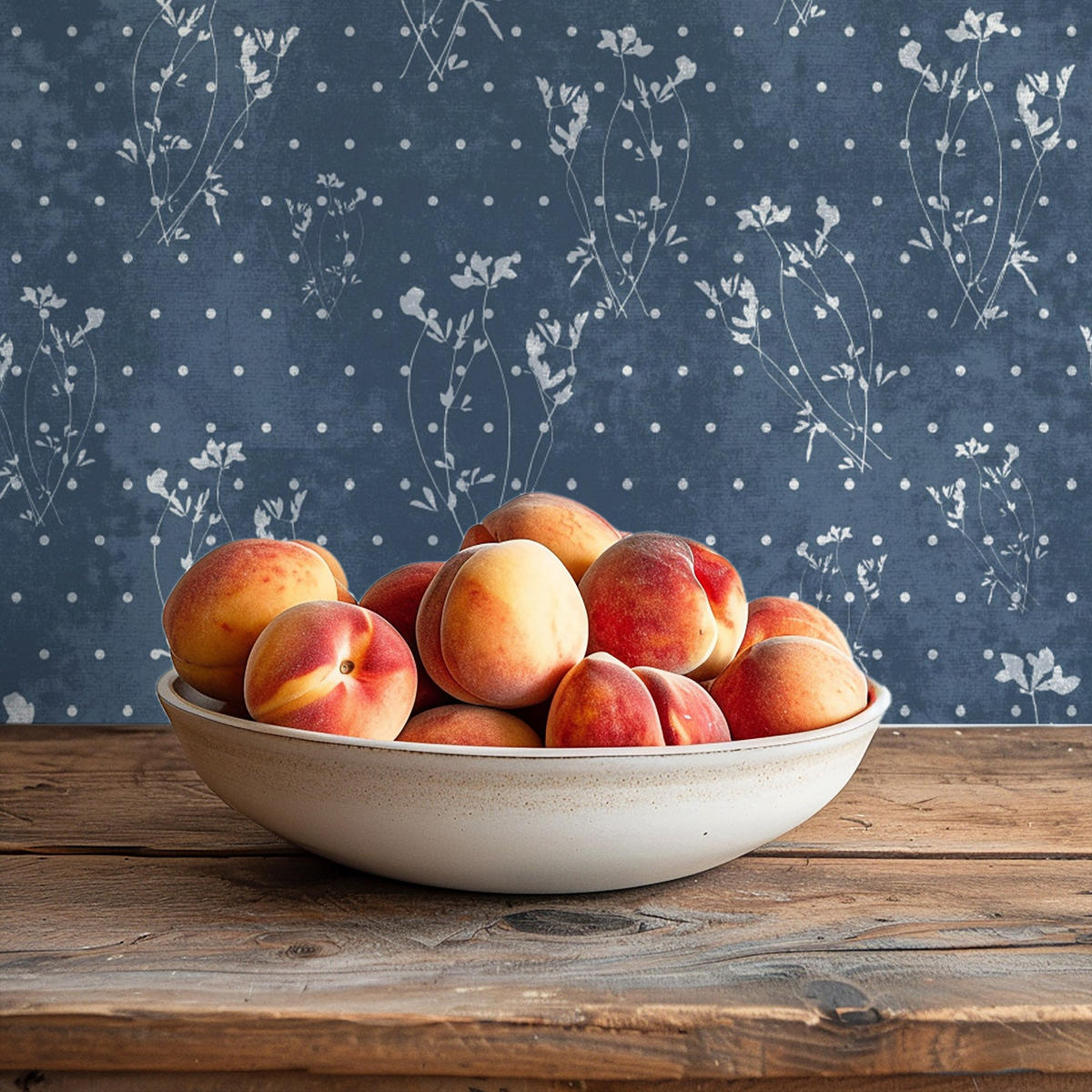 TAPETE Vintage aus echtem Papier, 200x280cm, 8 Bögen - Blau, Papier (200/280cm) - WALLPAPERS4BEGINNERS