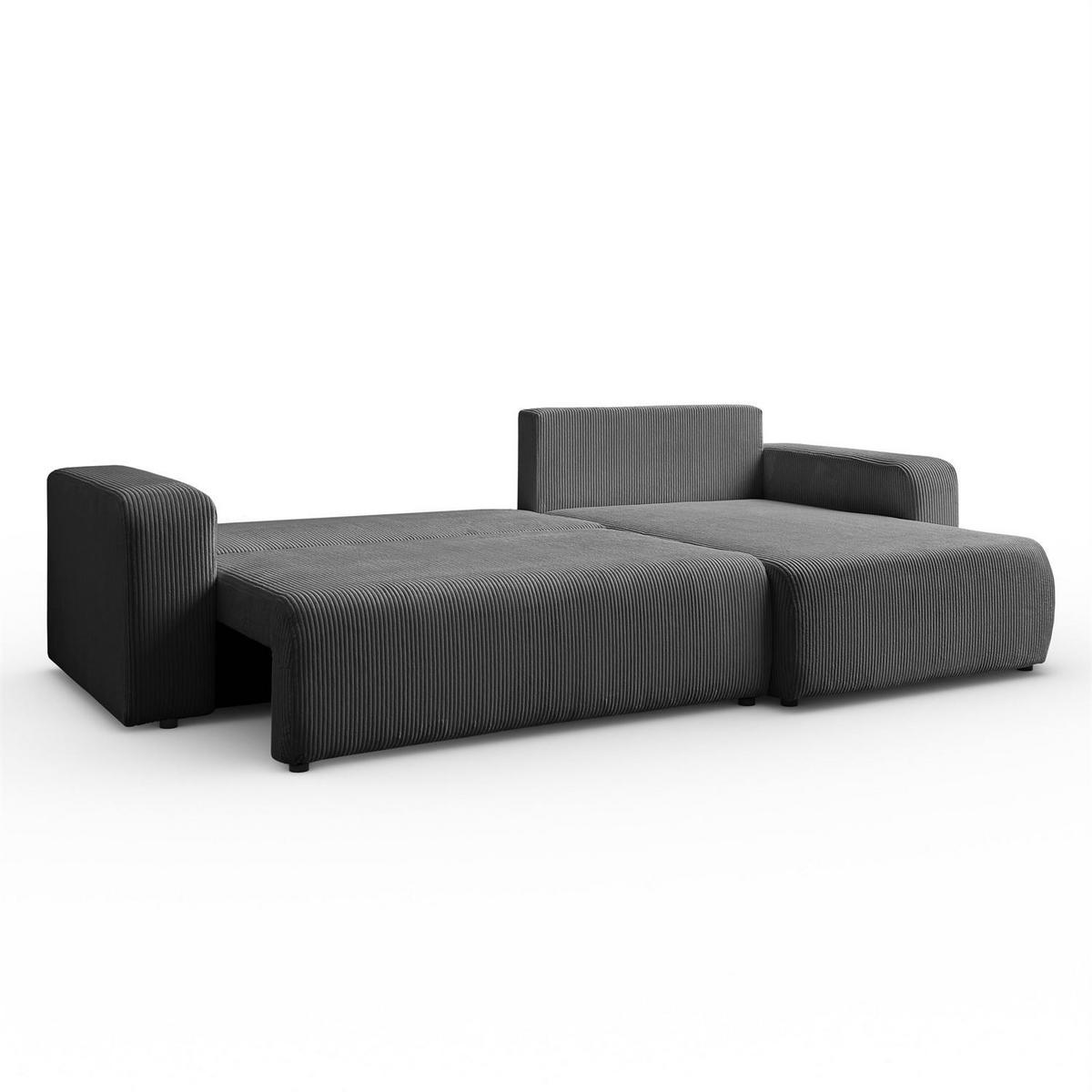 ECKSOFA Gepolstertes PRESTIGE XL mit Schlaffunktion und Bettkasten, Poso 60 - Grau, Textil (277/143cm) - Lookway