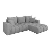 ROHOVÁ SEDAČKA s funkcí spaní, otoman vpravo MILA-L-v1 277x195x86 šedá manšestr - šedá/černá, kompozitní dřevo/textil (277/194cm) - ALTDECOR