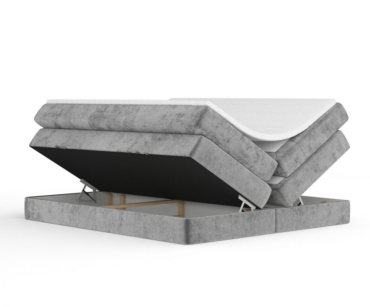 BOXSPRINGBETT Juniper Grau 140/200 cm - Schwarz/Grau, Holz/Holzwerkstoff (140/200cm) - Maison de Reve