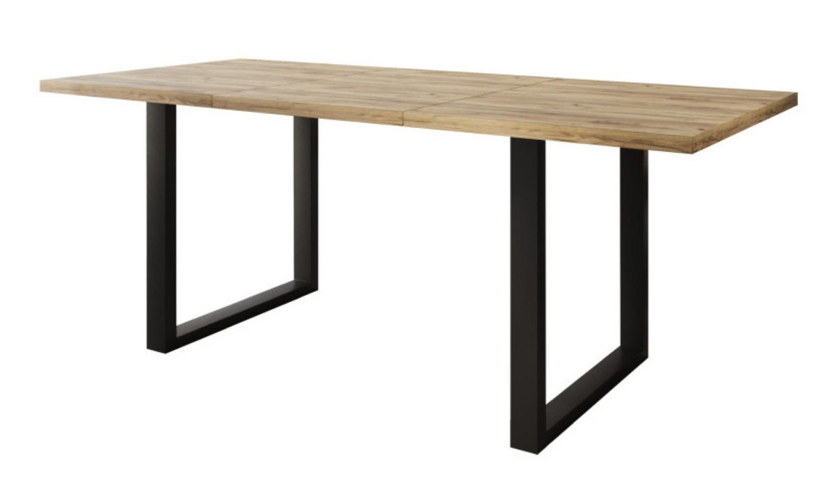 TISCH Schwarz SOFTI U Ausziehbar 140x90/200 cm - Eichefarben/Schwarz, Holzwerkstoff (200/90/75.6cm) - Sepro Meble