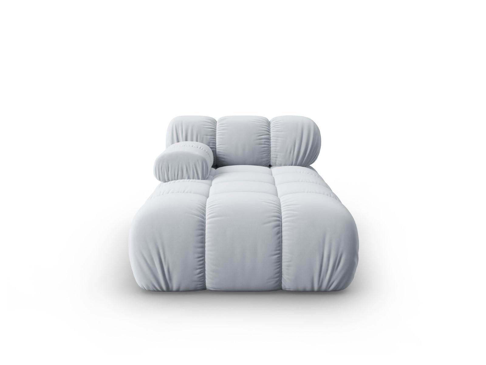 CHAISELONGUE links Bellis aus Samt hellblau - Hellblau, Textil (97/62/157cm) - Micadoni