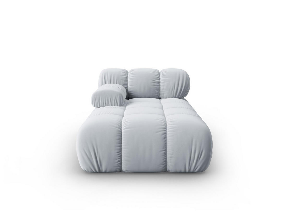 CHAISELONGUE links Bellis aus Samt hellblau - Hellblau, Textil (97/62/157cm) - Micadoni