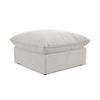 POUF Samt Stoff Beige - Hellbraun/Schwarz, Holzwerkstoff/Kunststoff (75/45/75cm) - Makamii