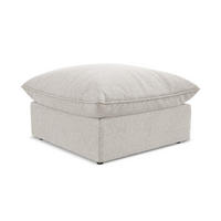 POUF Samt Stoff Beige - Hellbraun/Schwarz, Holzwerkstoff/Kunststoff (75/45/75cm) - Makamii