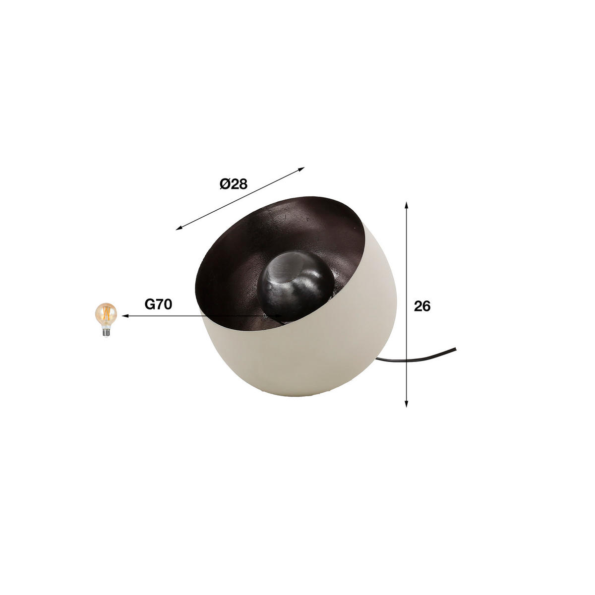 TISCHLEUCHTE Korb Grau 28/28/26 cm - Grau, Metall (28/28/26cm) - Hoyz Collection