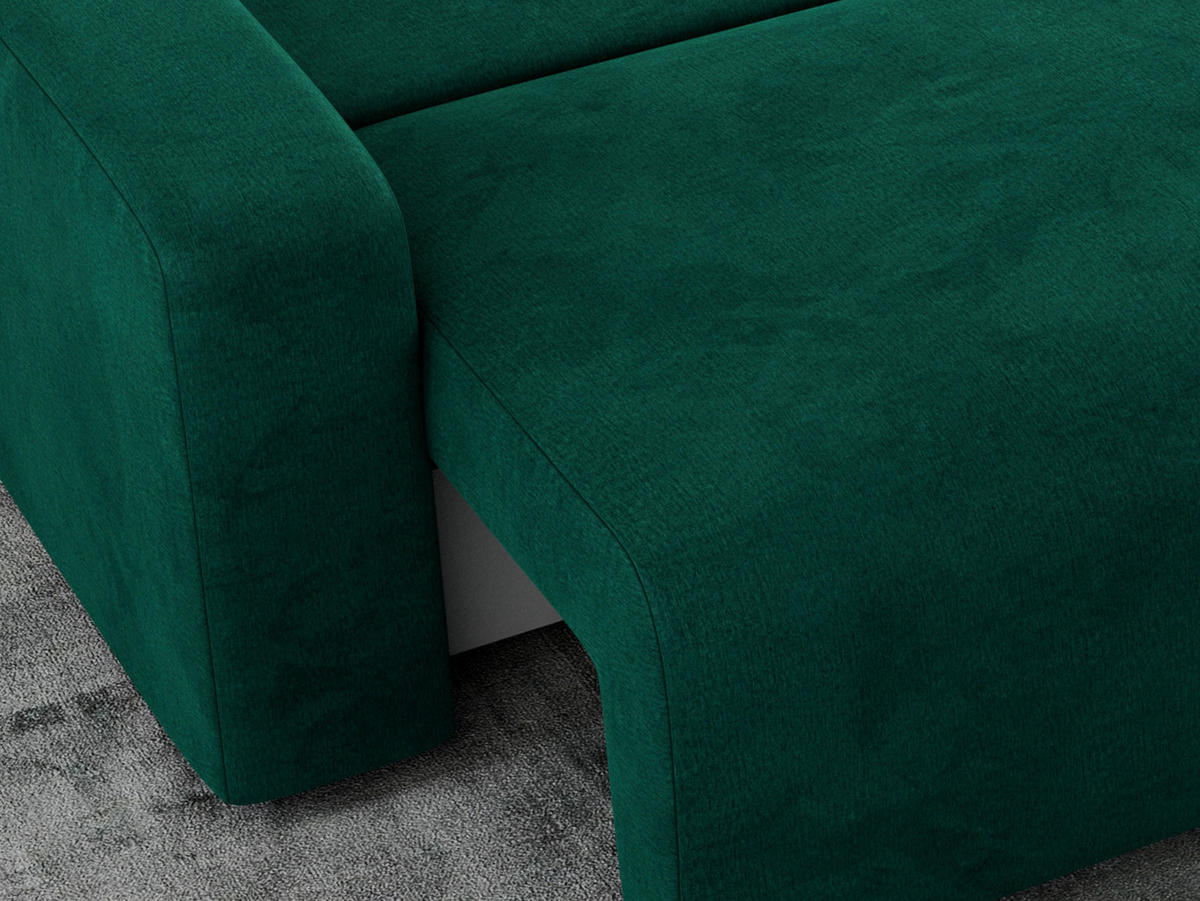 ECKSOFA ARGOS Dunkelgrün Velours - Dunkelgrün/Schwarz, Kunststoff/Textil (245/150cm) - MKS