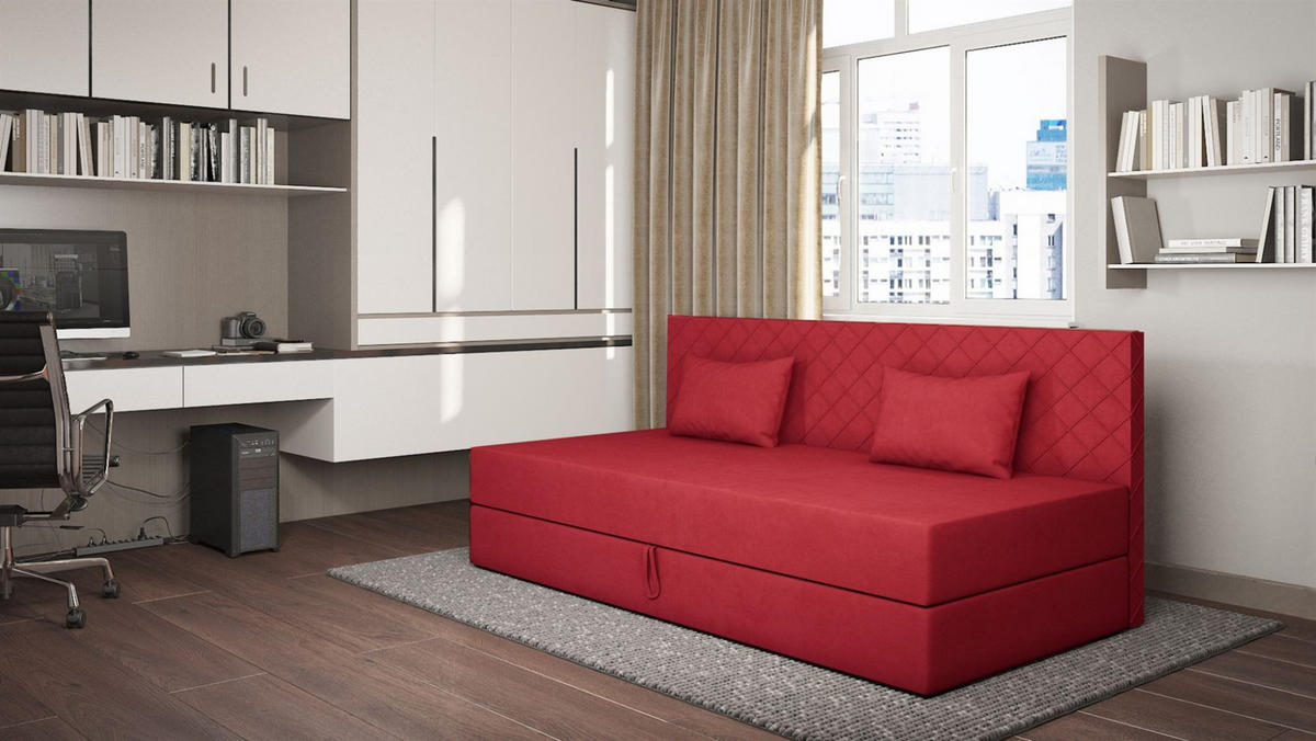 SOFA Siena In Opera - Rot, Holzwerkstoff/Textil (200/90/97cm) - Fun Möbel