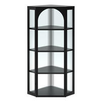 BAD-WANDSCHRANK Schwarz, Glastür & 4 Ablagen, 56 x 40 x 105 cm - Schwarz, Metall (56/105/40cm) - Urban Meuble
