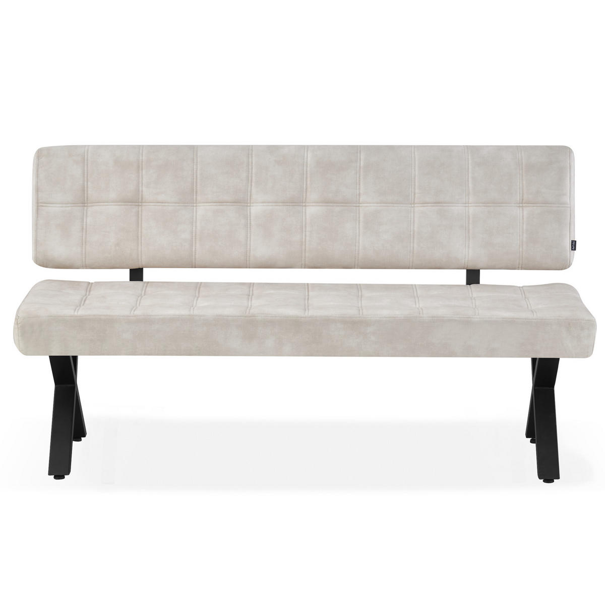 SITZBANK KAREN 160/59/88 cm Grau - Schwarz/Grau, Textil/Metall (160/88/59cm) - DUBI Möbel